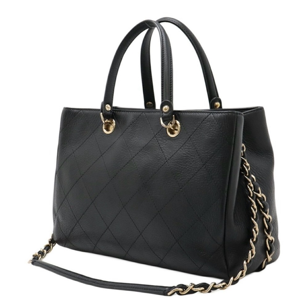 Chanel Black Soft Bullskin Quilted Leather Tote Bag - Picture 3 of 9